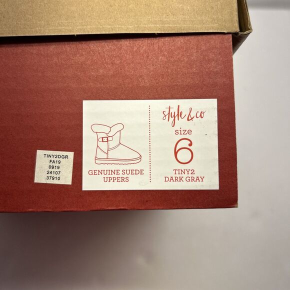 Style & Co Women's Tiny 2 Winter Booties Dark Grey Suede Size 6 M New - Picture 9 of 9